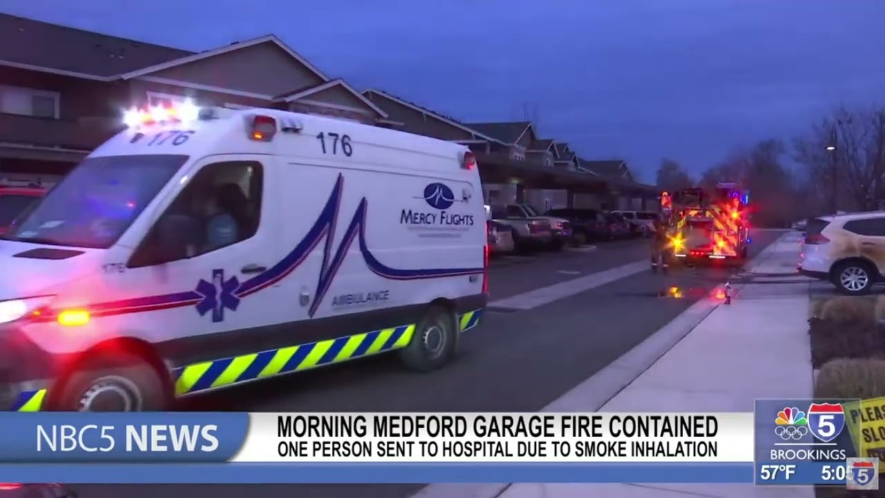 Medford garage fire sends one person to hospital due to smoke inhalation