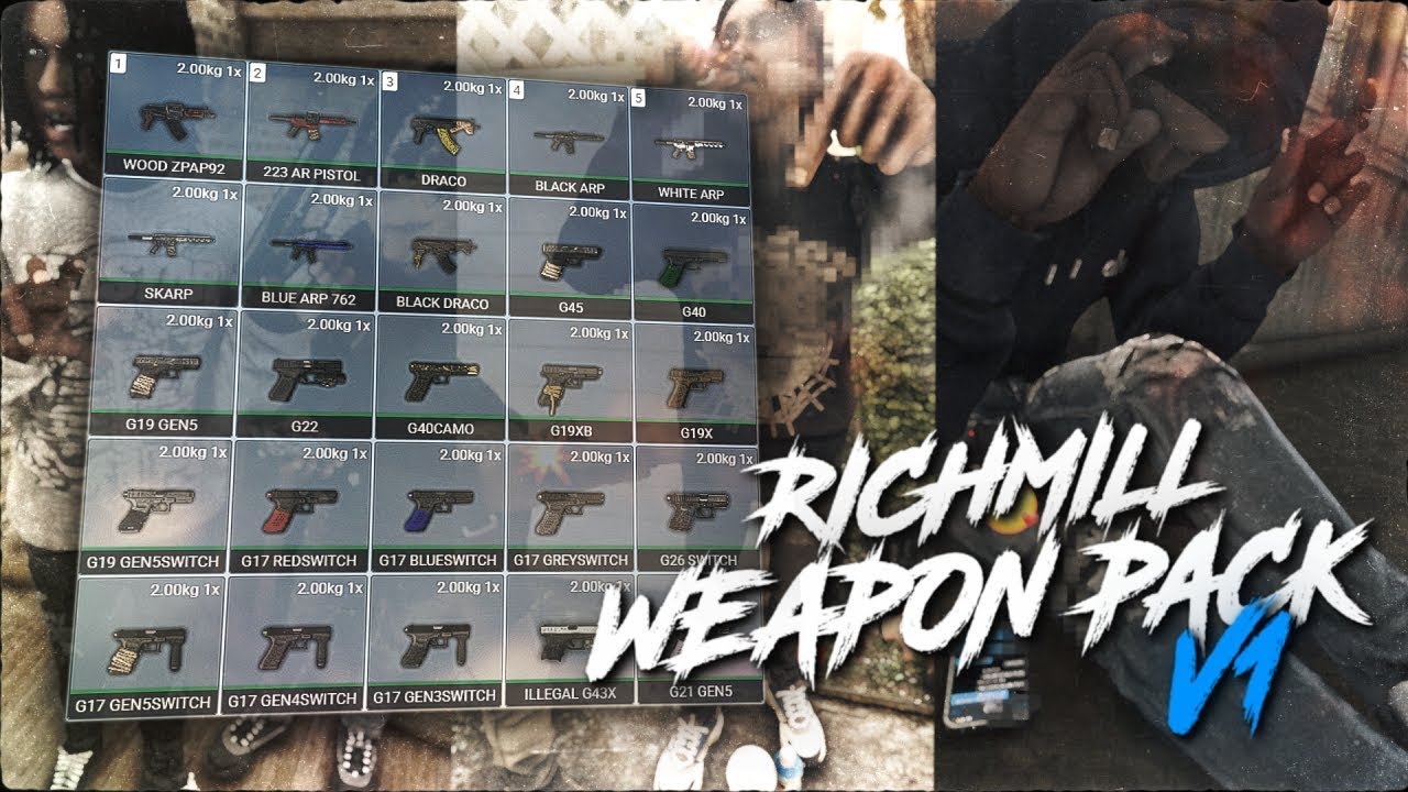 V1 RICHMILL WEAPON PACK | Custom Weapon Addons | Best Weapon Pack for GTAV RP  (2026)