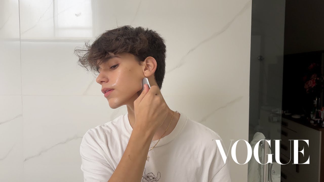 clean boy vogue beauty secrets | rotina de skincare e massagem gua sha