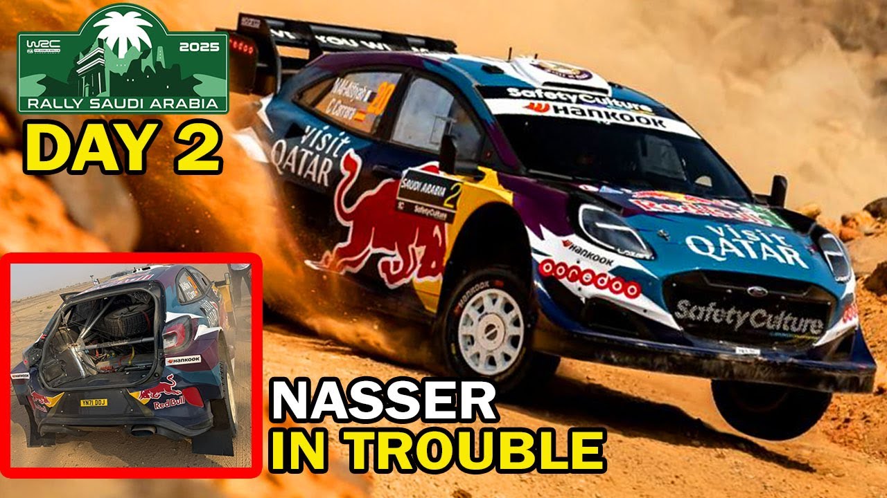 WRC Ралли Саудовской Аравии 2025 | День 2 – Прокол Нассера Аль-Аттии – Мартиньш Секс теряет лидер...