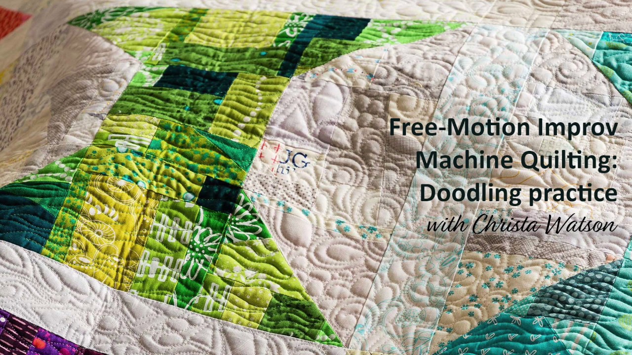 Free-motion improv machine quilting: doodling practice
