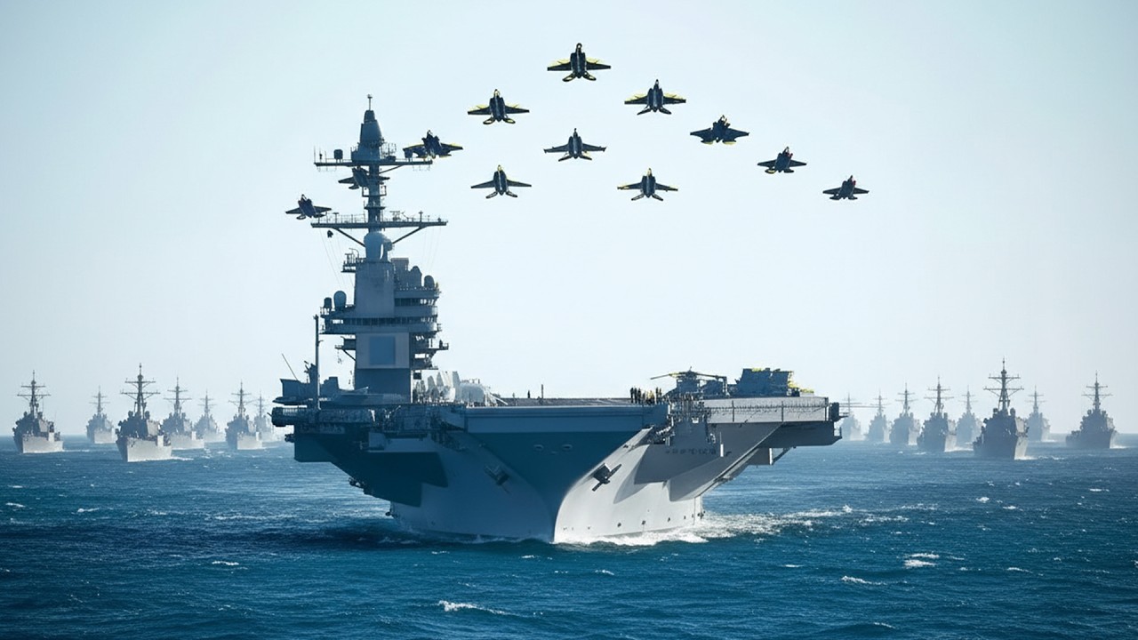 USS George H.W. Bush Leads Naval Task Force in Coordinated Formation