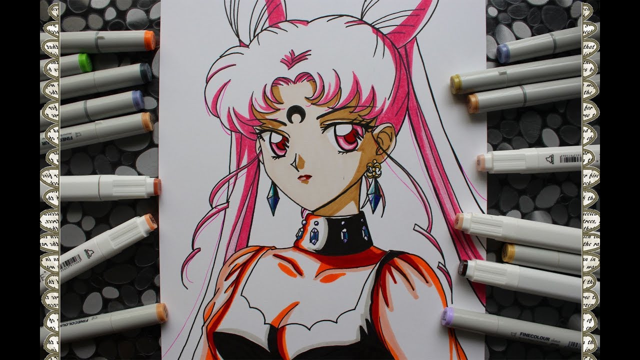 Cómo dibujar a La Dama Negra How To Draw Black Lady Sailor Moon R Speed Draw | CarlosNaranjoTV
