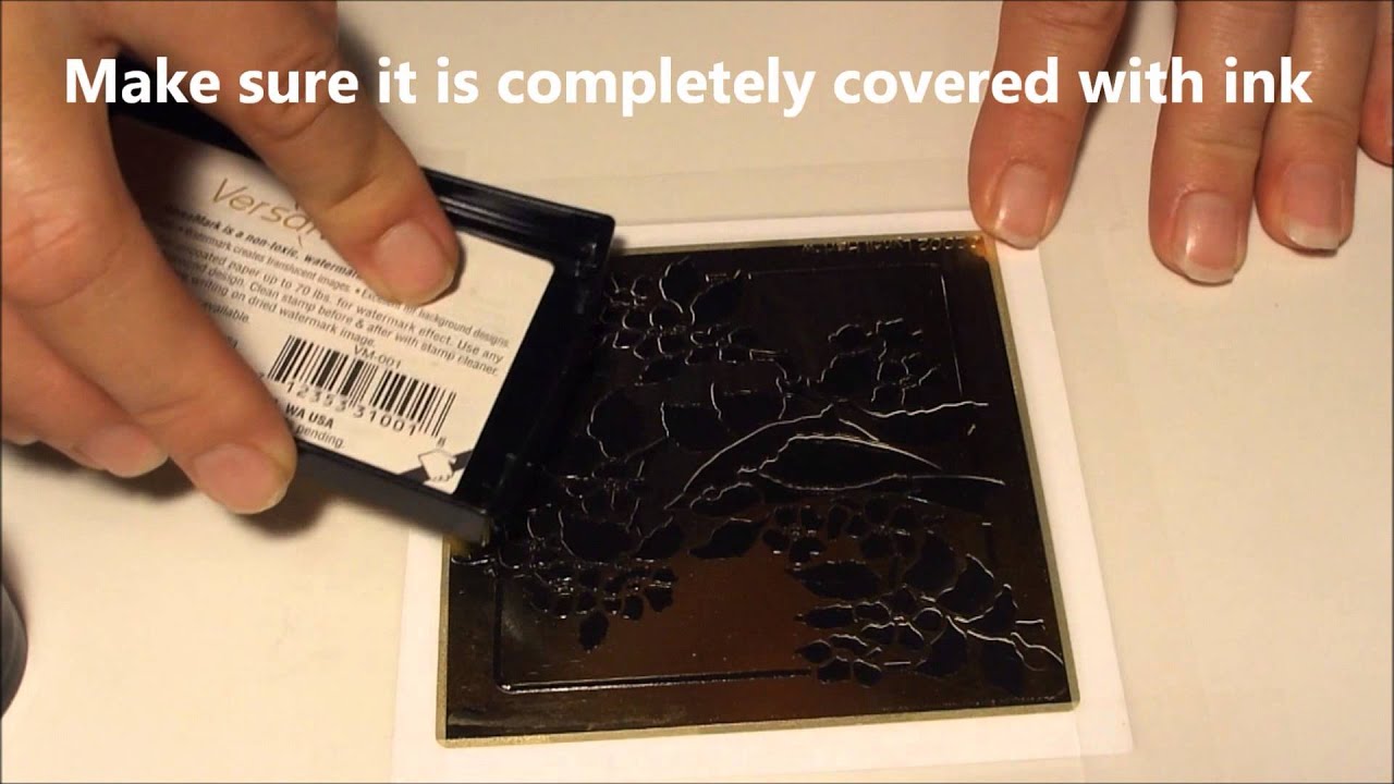 How to use VersaMark ink & Mica Powders with Brass Stencils