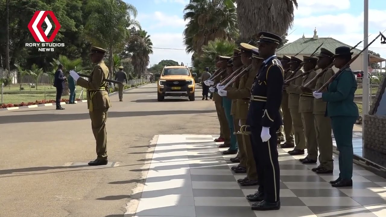 Police Commissioner General Matanga inspects Quarter Guard at Mukushi Training Centre in Harare
