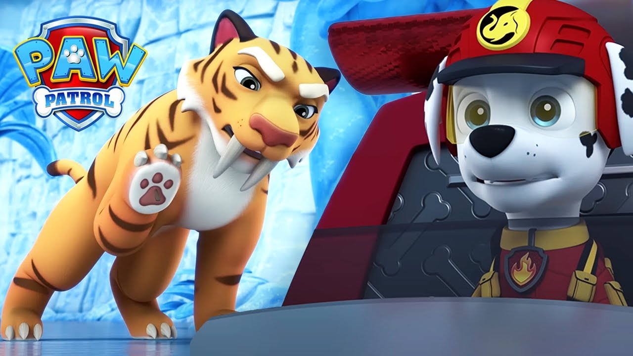 Marshall hjelper en sabeltann med en skadet labb - P&aring; Norsk Paw Patrol