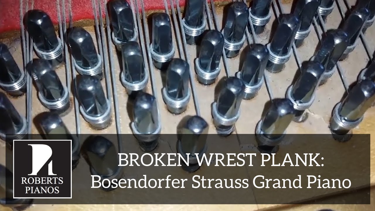 BROKEN WREST PLANK: Bosendorfer Strauss 170cm grand piano c1911