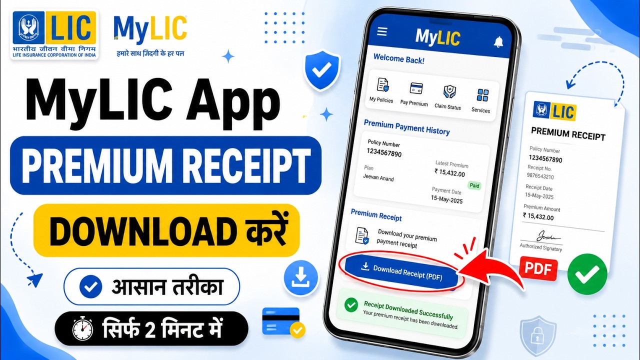 How to Download Premium Receipt from MyLIC App | How To Download Policy Premium Receipt In MyLIC