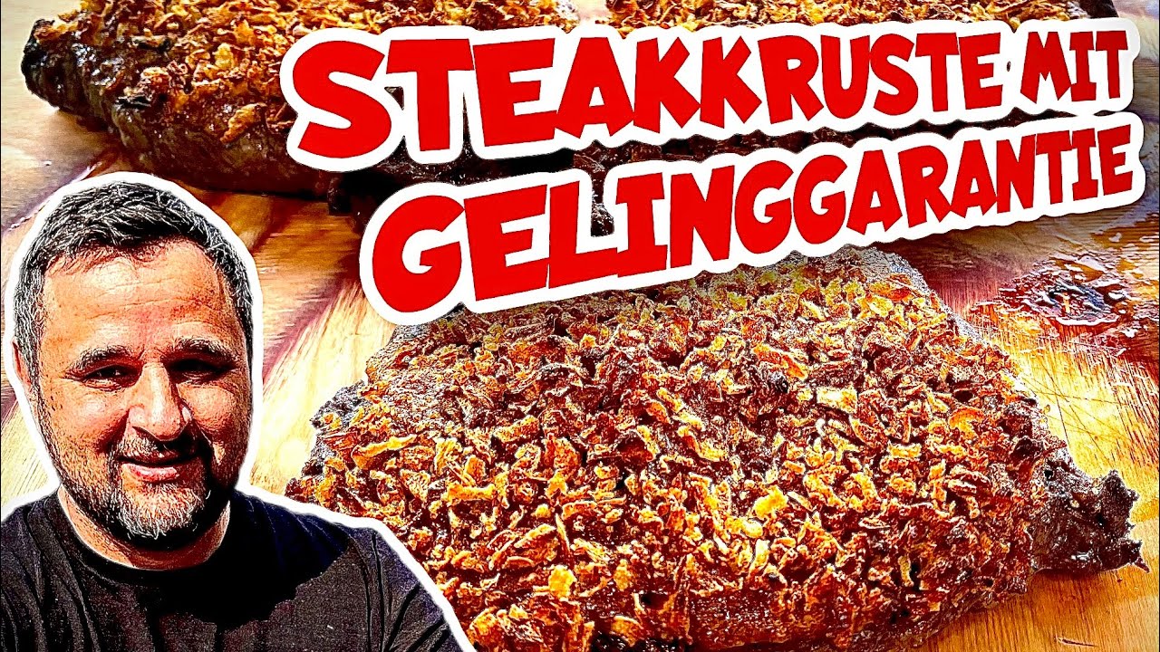 STEAK mit Röstzwiebel Kruste NUR VIER ZUTATEN --- Klaus grillt