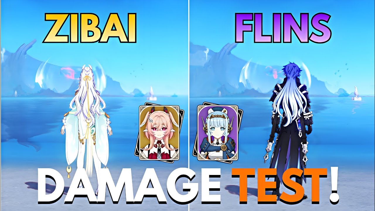Linnea Zibai vs Flins! Damage Test! Genshin Impact