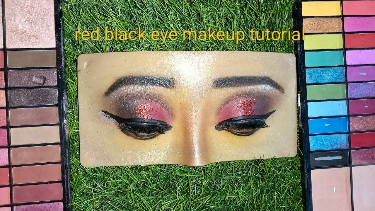Red black eye makeup tutorial 