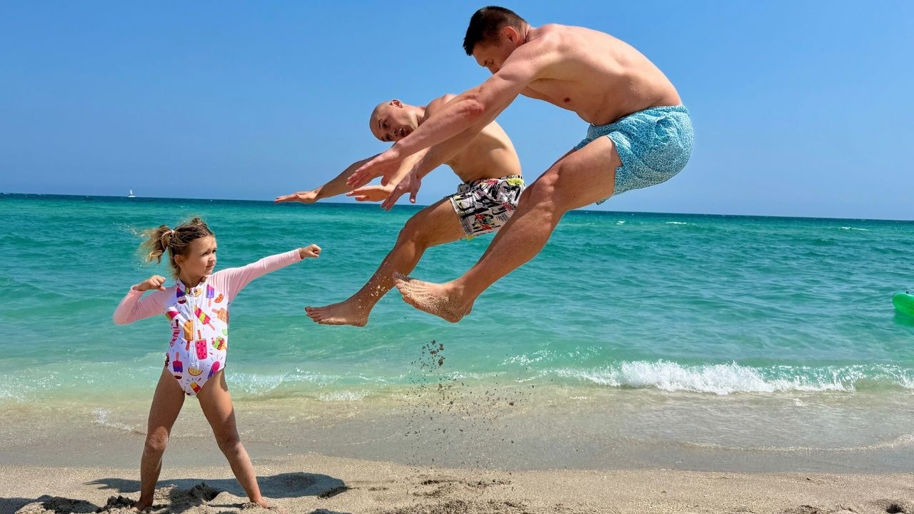 Two Grown Men Struggle Against a Super Strong Little Girl!