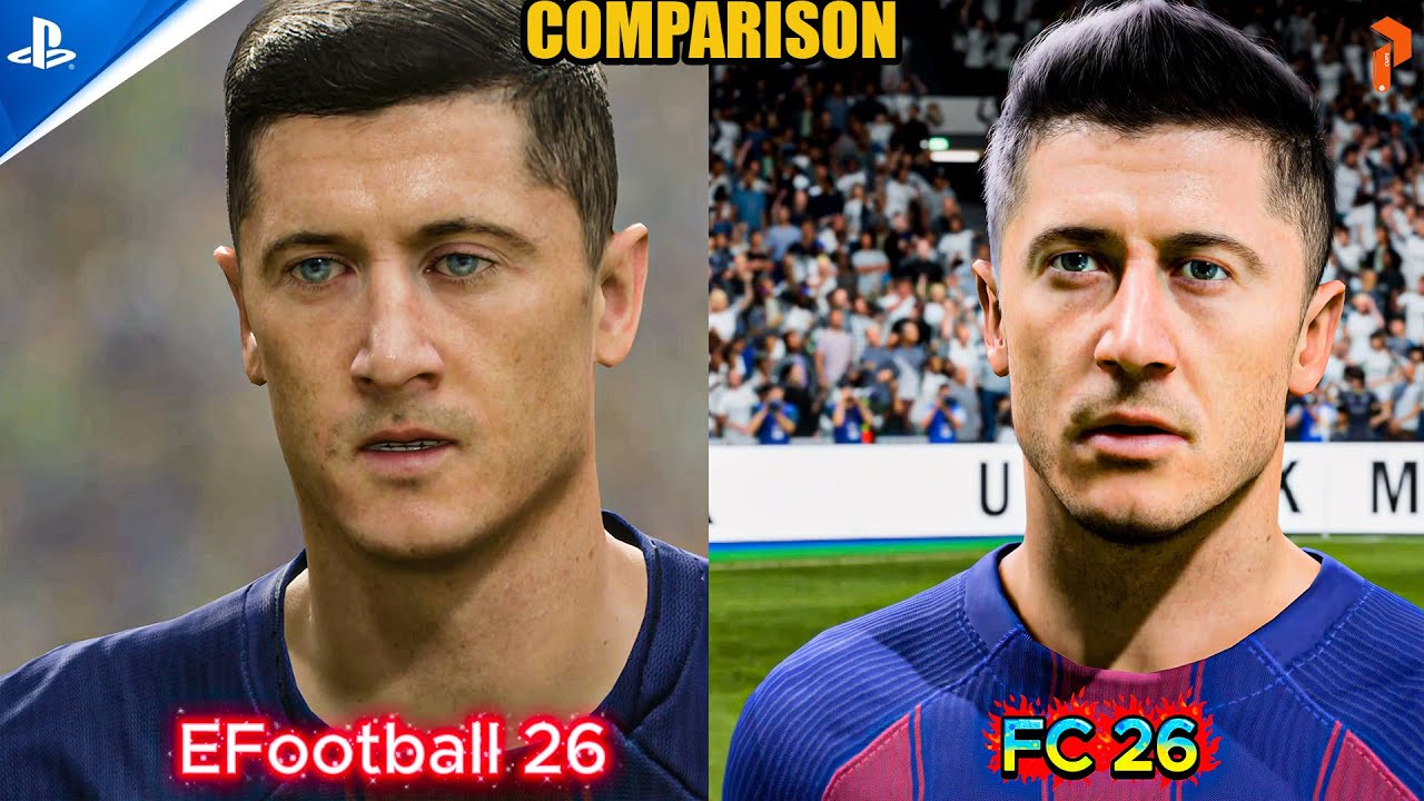 FC 26 vs eFootball 2026 😱 FACE REVEAL COMPARISON | PS5 Pro 4K #facereveal #ps5 #4k #comparison