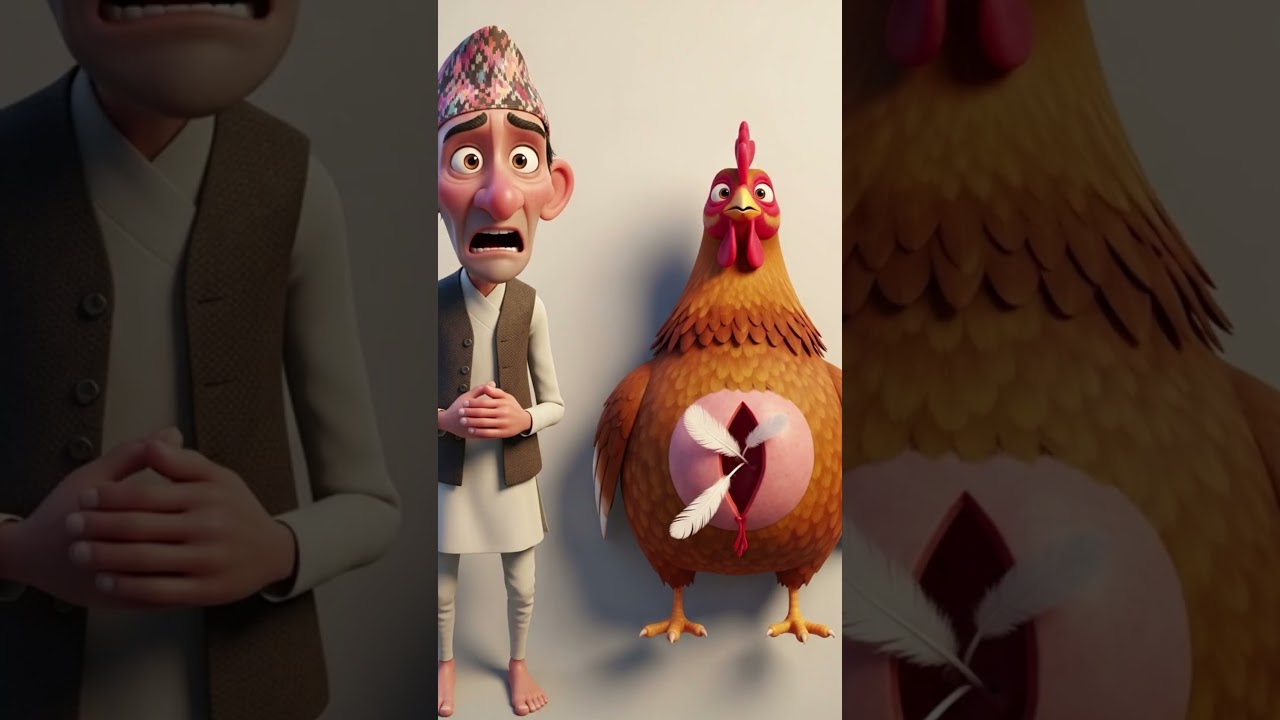 लोभी बुढो र सुनको अण्डा 🥚 | Baal Lok Katha | #shorts #nepali #moralstories