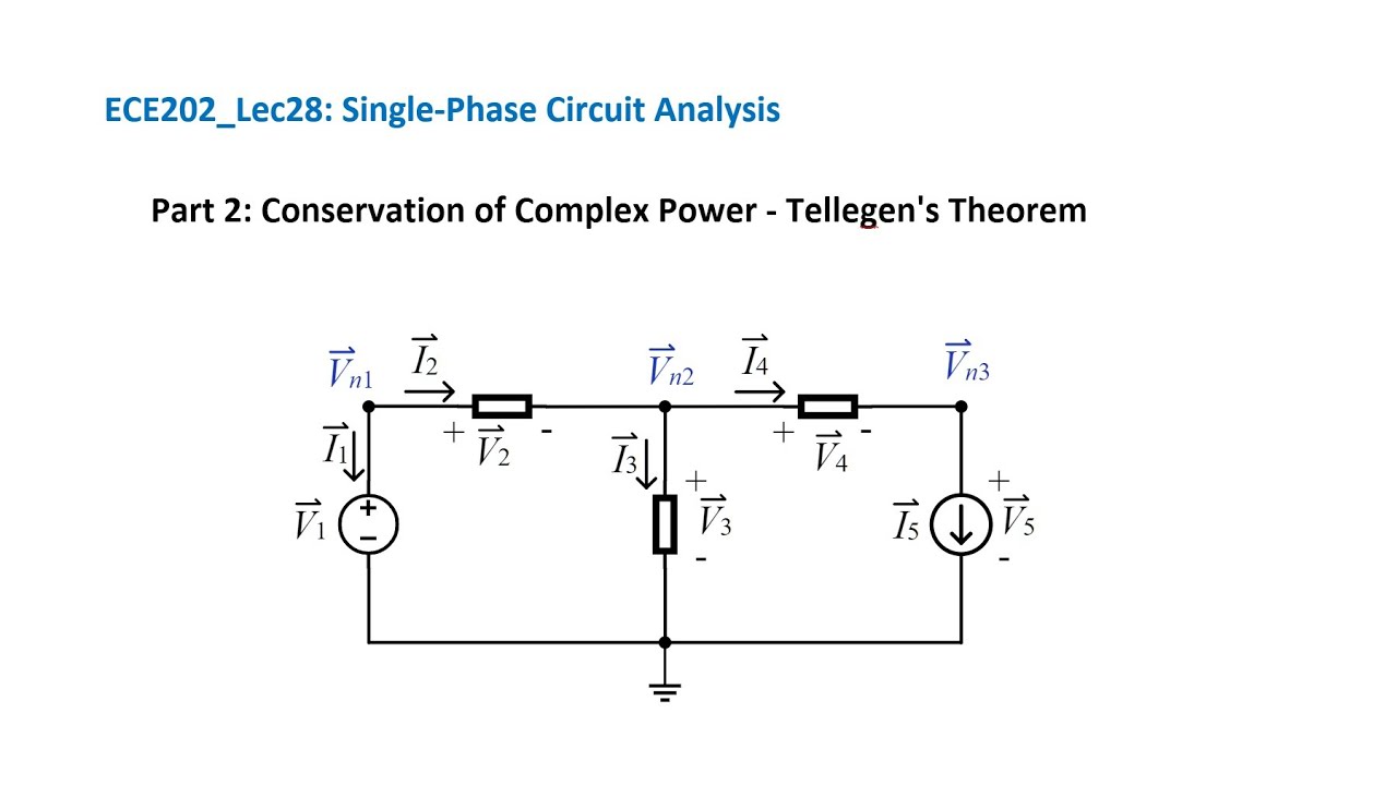 ECE202_Lec28_Part 2: Conservation of Complex Power - Tellegen's Theorem