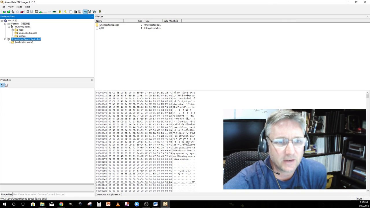 Previewing a WinXP Image with FTK Imager