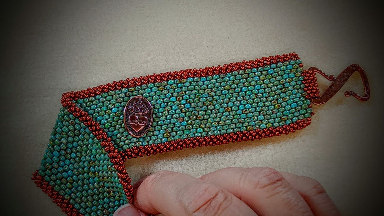 Simple Peyote Stitch Bracelet with Edging Using John Bead Beads and Tierra Cast Findings