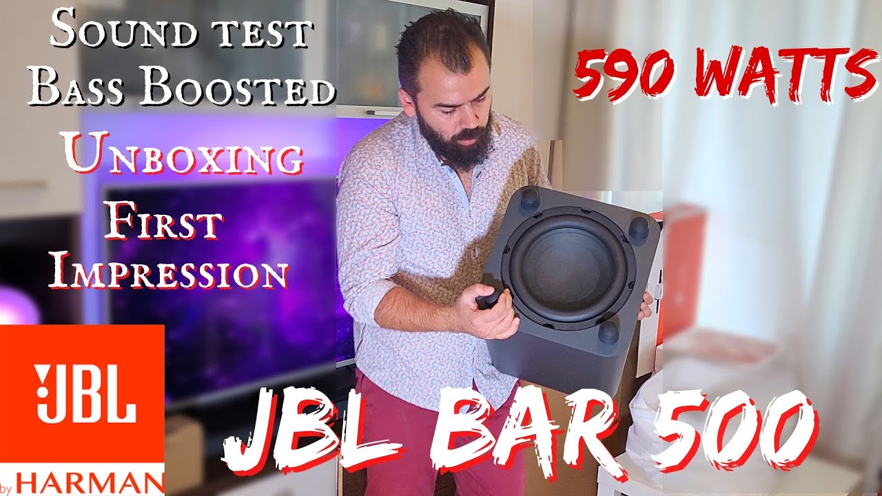 Саундбар JBL BAR 500 — распаковка / первые впечатления / тест звука BASS Boosted