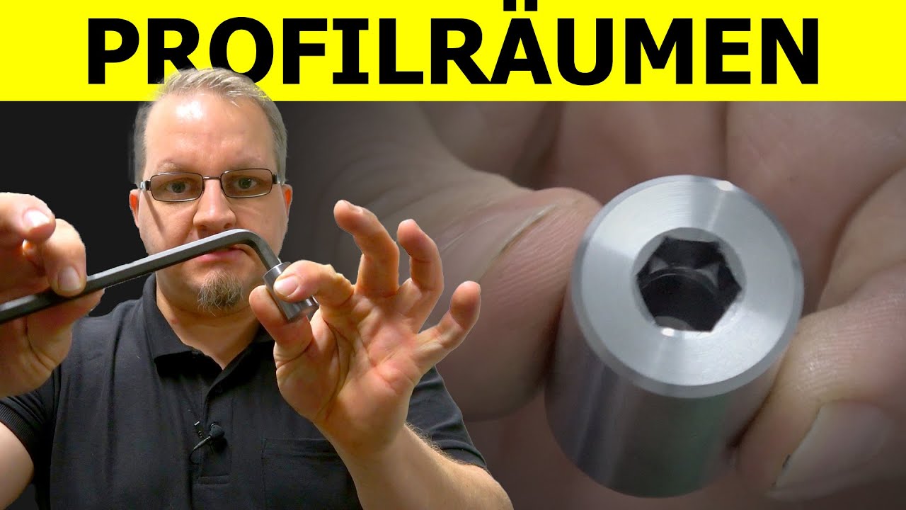 Innensechskant auf einer Drehmaschine herstellen - Profilräumen, Taumeln, Inbus