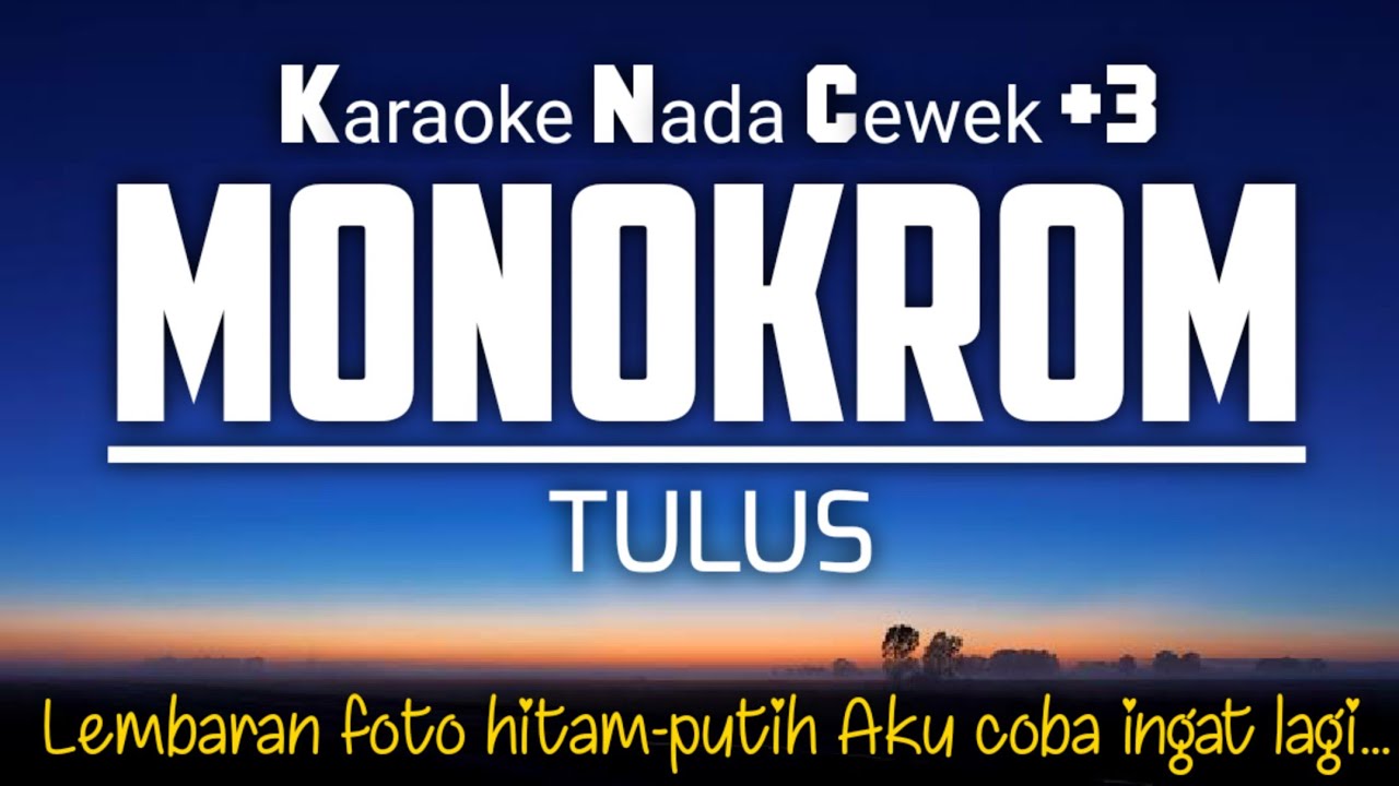 Tulus - Monokrom Karaoke Female Key Nada Wanita +3