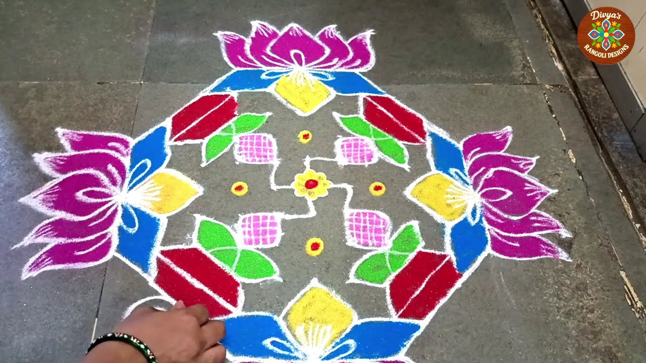 13x3 Dots Rangoli Design | Easy & Beautiful Daily Kolam | Simple Rangoli for Home | New Muggulu