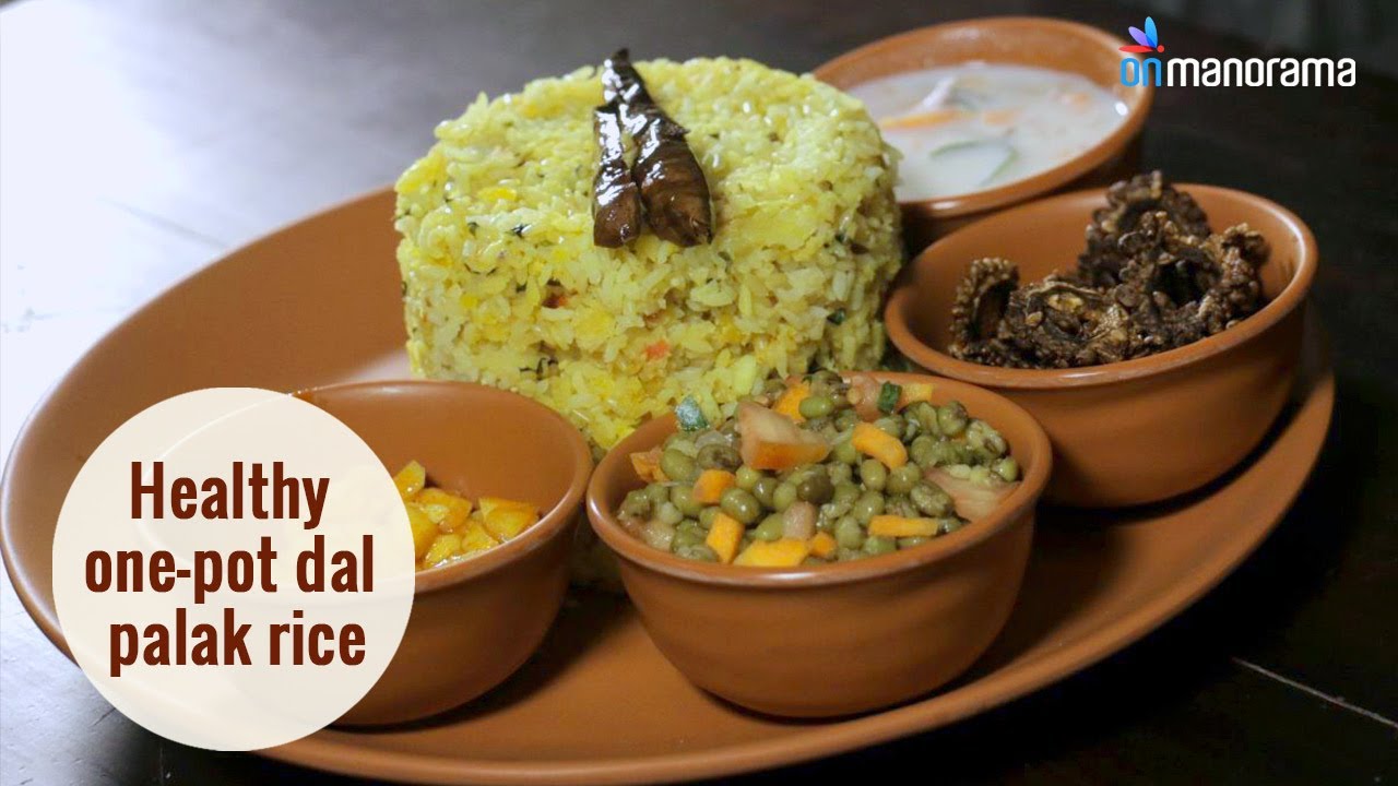 Healthy one-pot dal palak rice