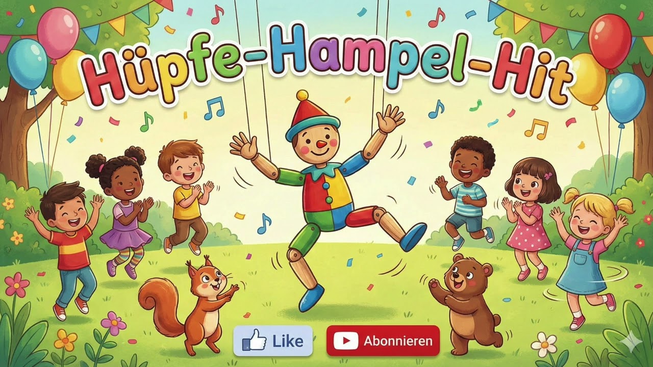 H&uuml;pfe-Hampel-Hit 🤸&zwj;♂️🎶 | Lustiges Mitmachlied zum H&uuml;pfen & Tanzen | Kinderlied Deutsch
