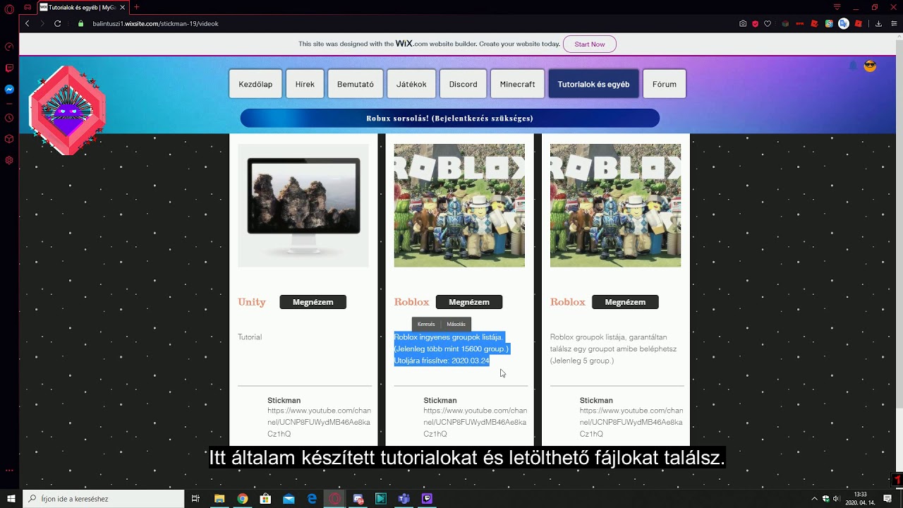 Weboldal bemutat&oacute;