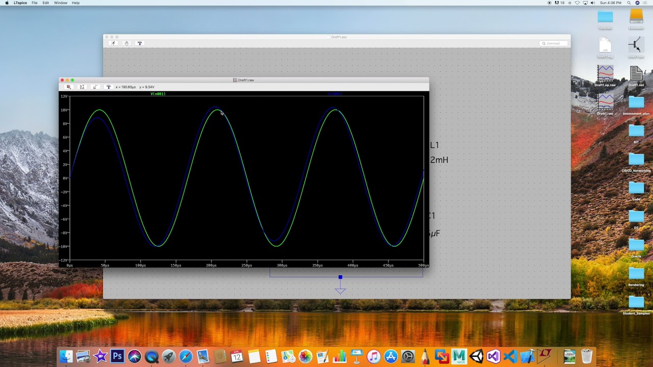 RLC Series Using LT Spice on a Mac