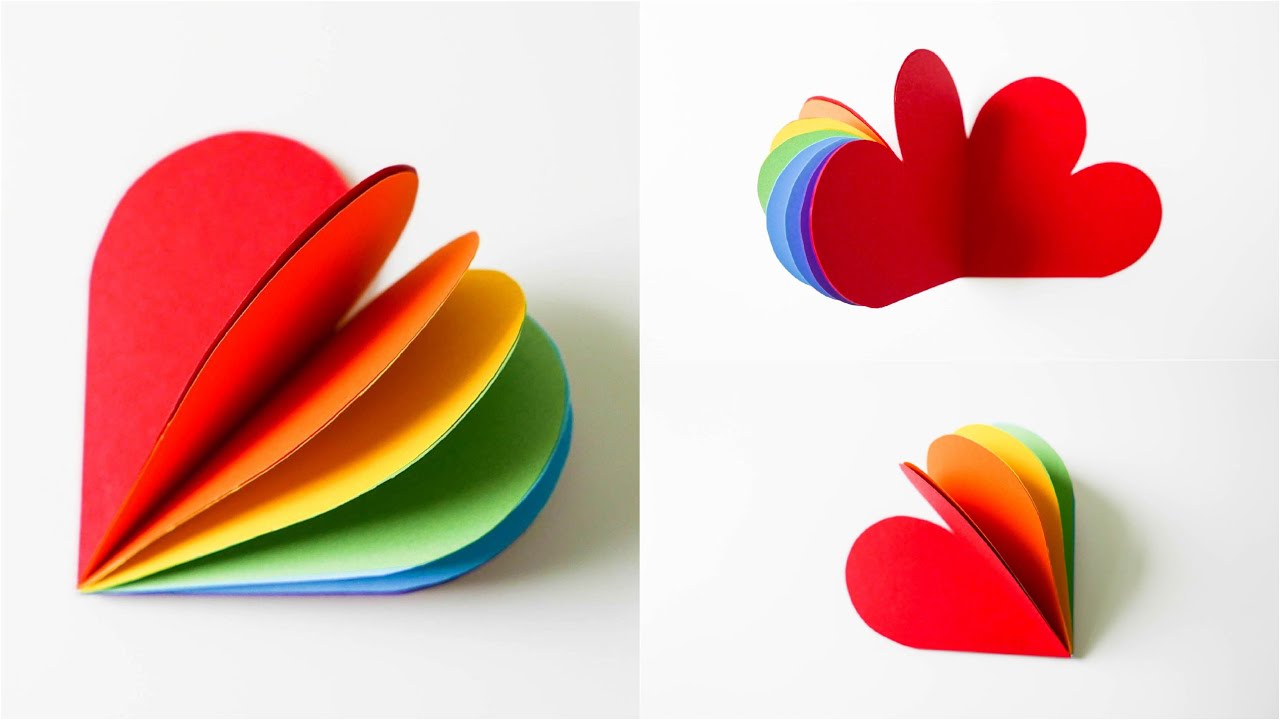 How to make : Valentine's Card with Rainbow Heart | Kartka Walentynkowa - Mishellka #374 DIY