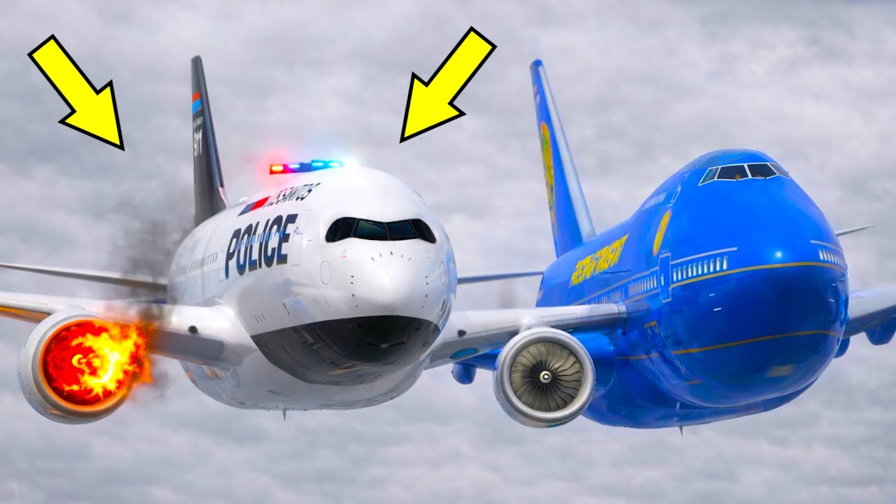 Police Airplane Crash Compilation: 7 Cinematic Police Aeroplane Crash Scenes In GTA 5 (#8)