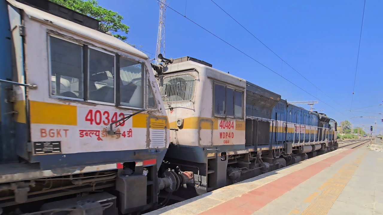 40484+40343 BGKT WDP-4D TWINS HAULING 19668 MYSURU JN UDAIPUR CITY PALACE QUEEN HUMSAFAR EXPRESS 