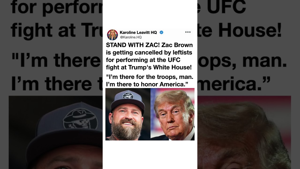 Zac Brown Responds to Backlash Over Trump UFC Event Appearance 🇺🇸🔥