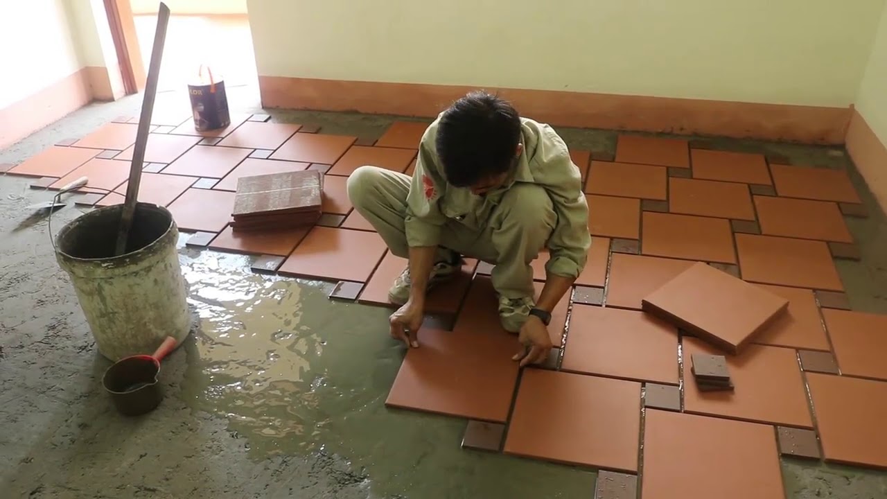 Installation terracotta floor tile indoor   Vietnamese Ceramics Company
