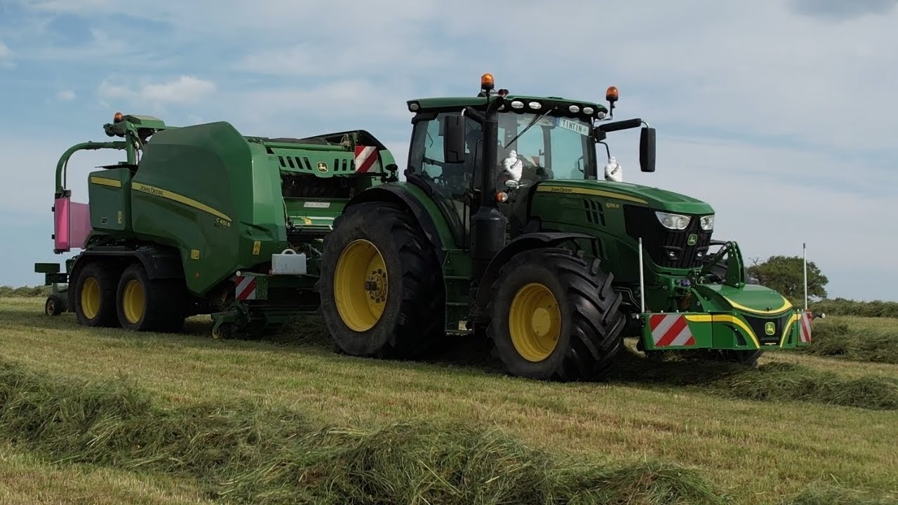 Ensemble John Deere à l'enrubannage 2023 💨😎 | 6155 R & C 451 R