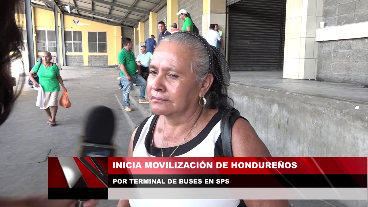 Inicia movilización de hondureños por terminal de buses en San Pedro Sula