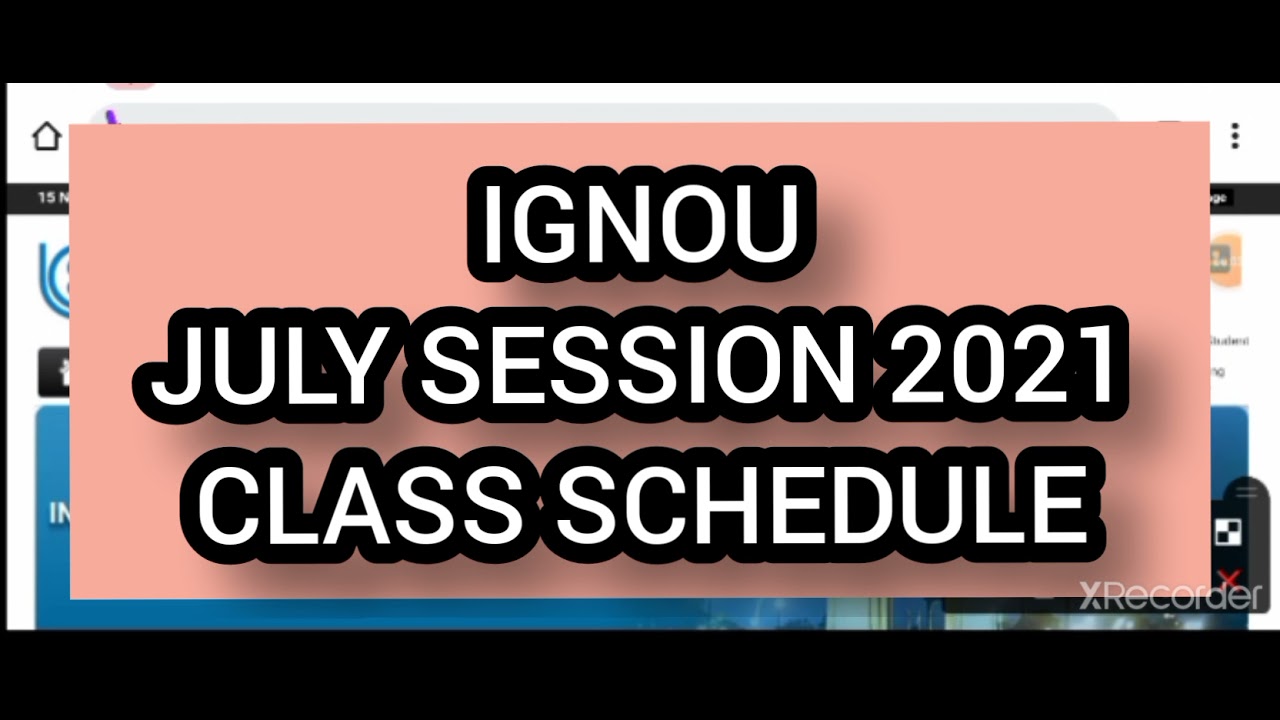 #IGNOU#CLASS#SCHEDULE#2021