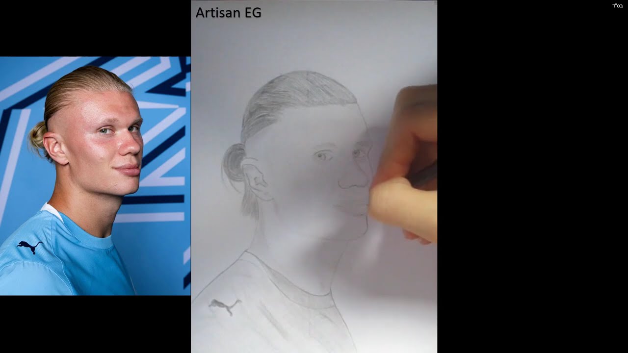 Drawing Erling Haaland | Speed Drawing ⚡ ציירתי את ארלינג האאלנד