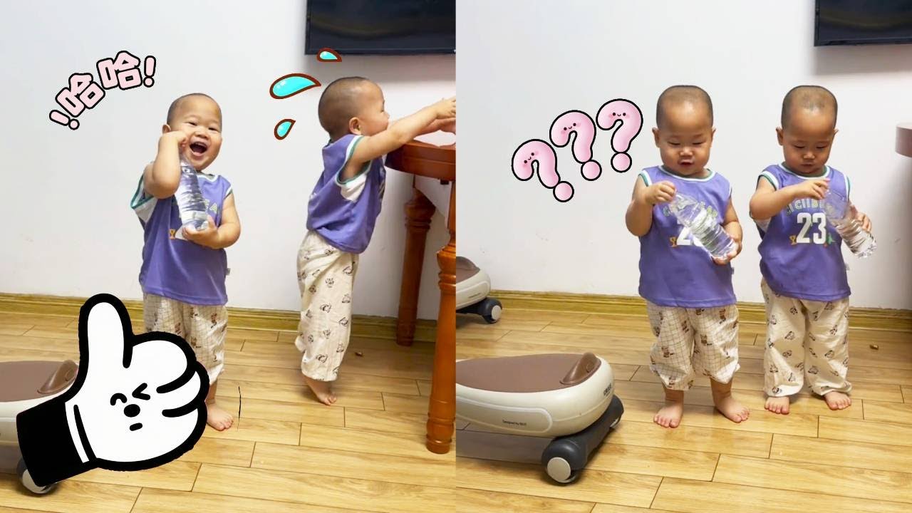 【超萌双胞胎】妈妈一句口渴，萌娃们秒变