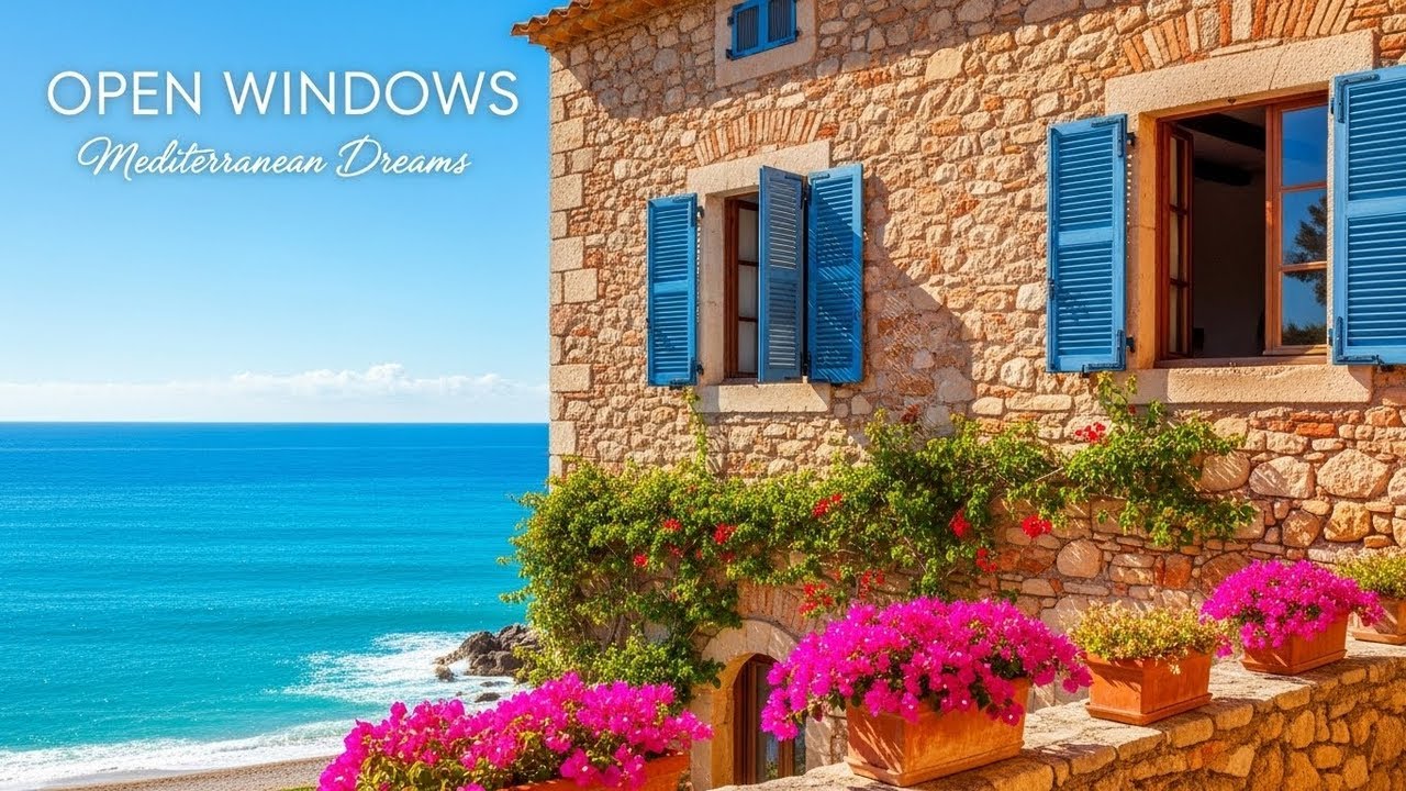 ⏳ 2+ Hours Romantic Italian Music 🏡 Relaxing Mediterranean Sunset Views 🌅🌊
