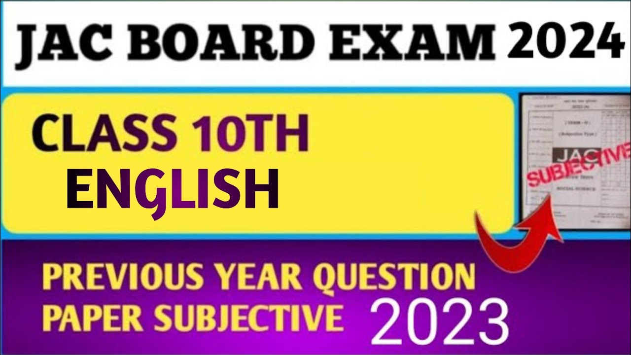 Jac Board exam 2024, English subjective question paper 2023