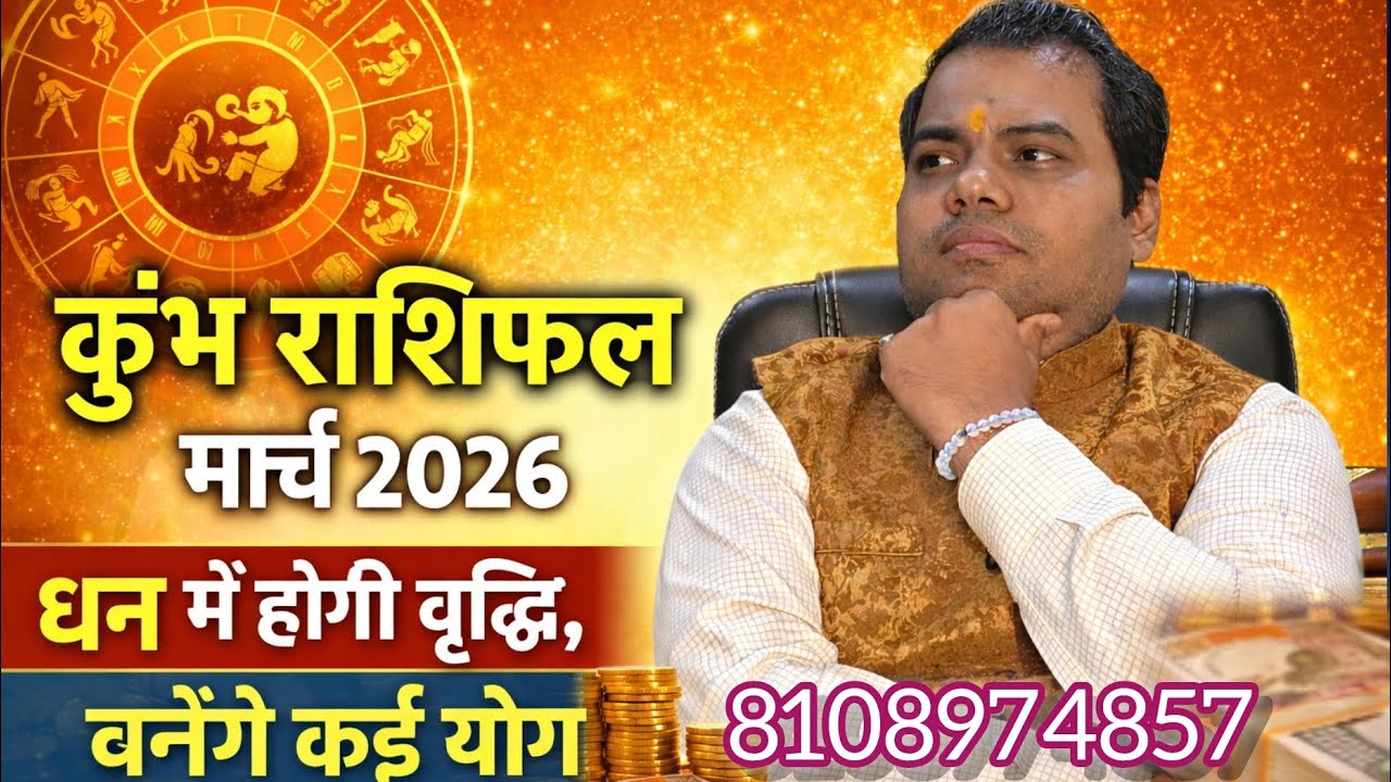 कुंभ राशिफल मार्च 2026 | धन में होगी वृद्धि, बनेंगे कई शुभ योग