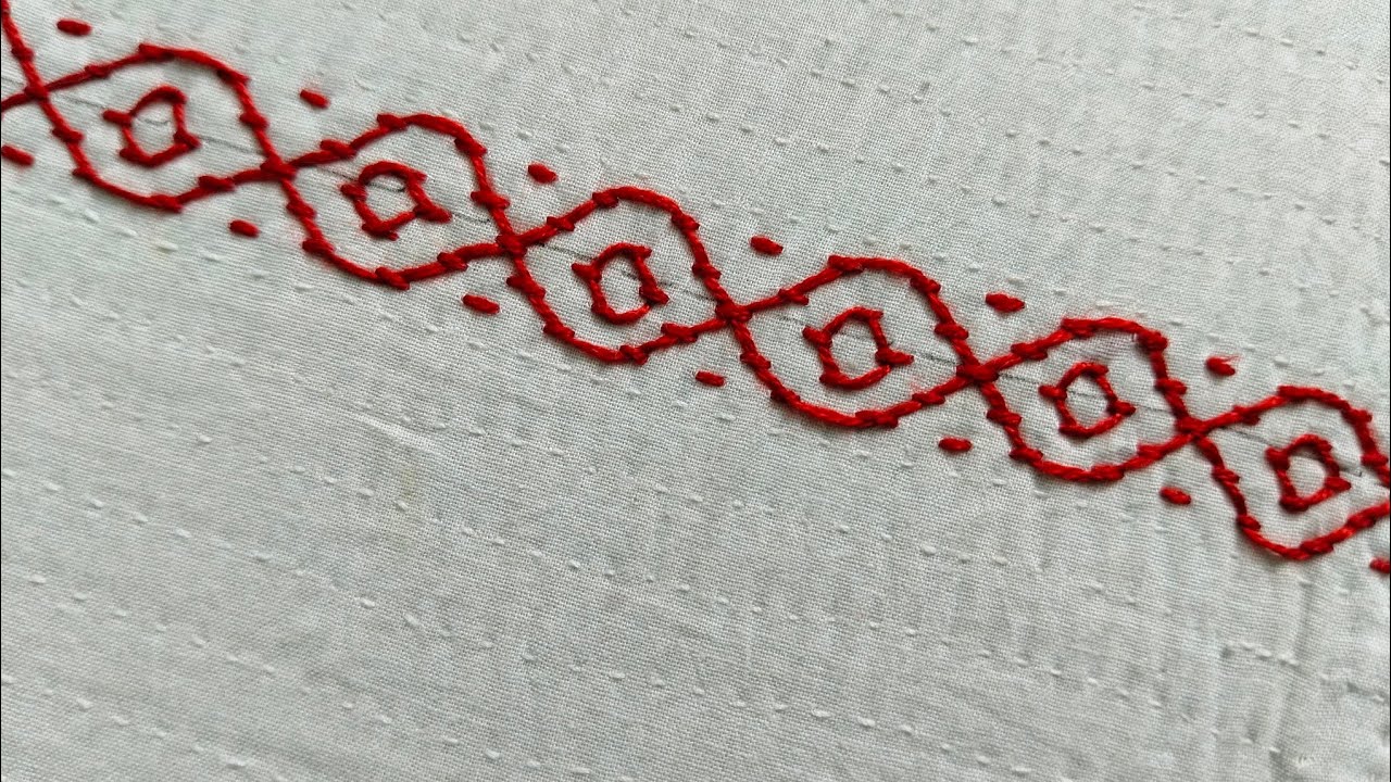 Easy Nokshi Kantha Border Design Tutorial | Hand Embroidery Border Stitch Step by Step