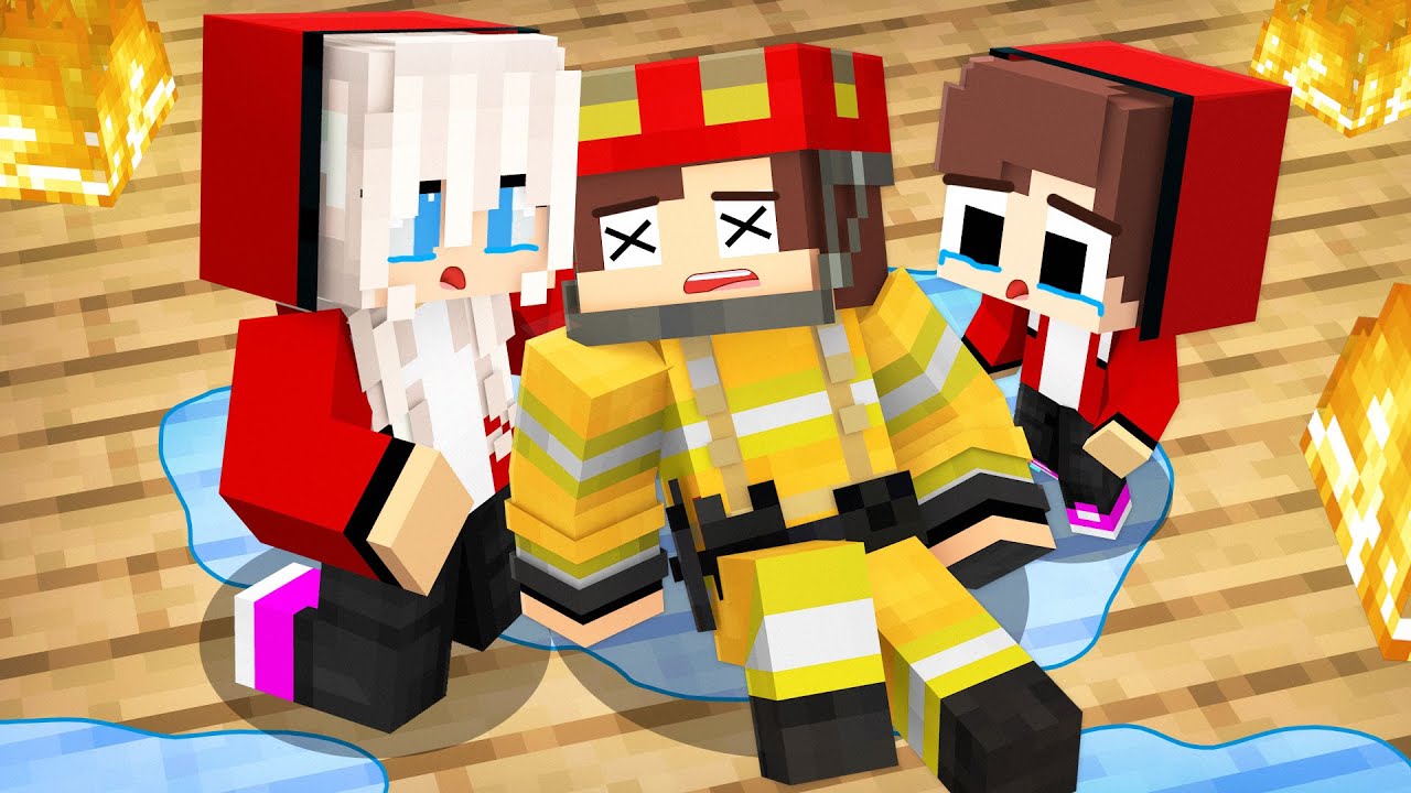 JJ became a FIREFIGHTER and SAVED FAMILY - Maizen Minecraft Animation