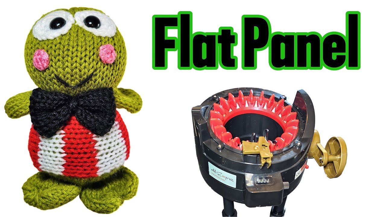 EASY Flat Panel with Color Changes on Knitting Machine and Bow Tutorial