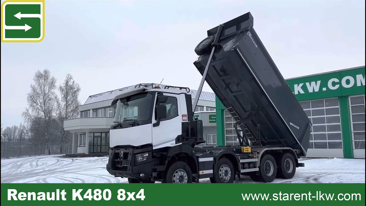 Renault K480 8x4 Molcik-Kipper 18,6 m³ Hardox 450, Optibrake+, Klima, BAU22001, www.starent-lkw.com