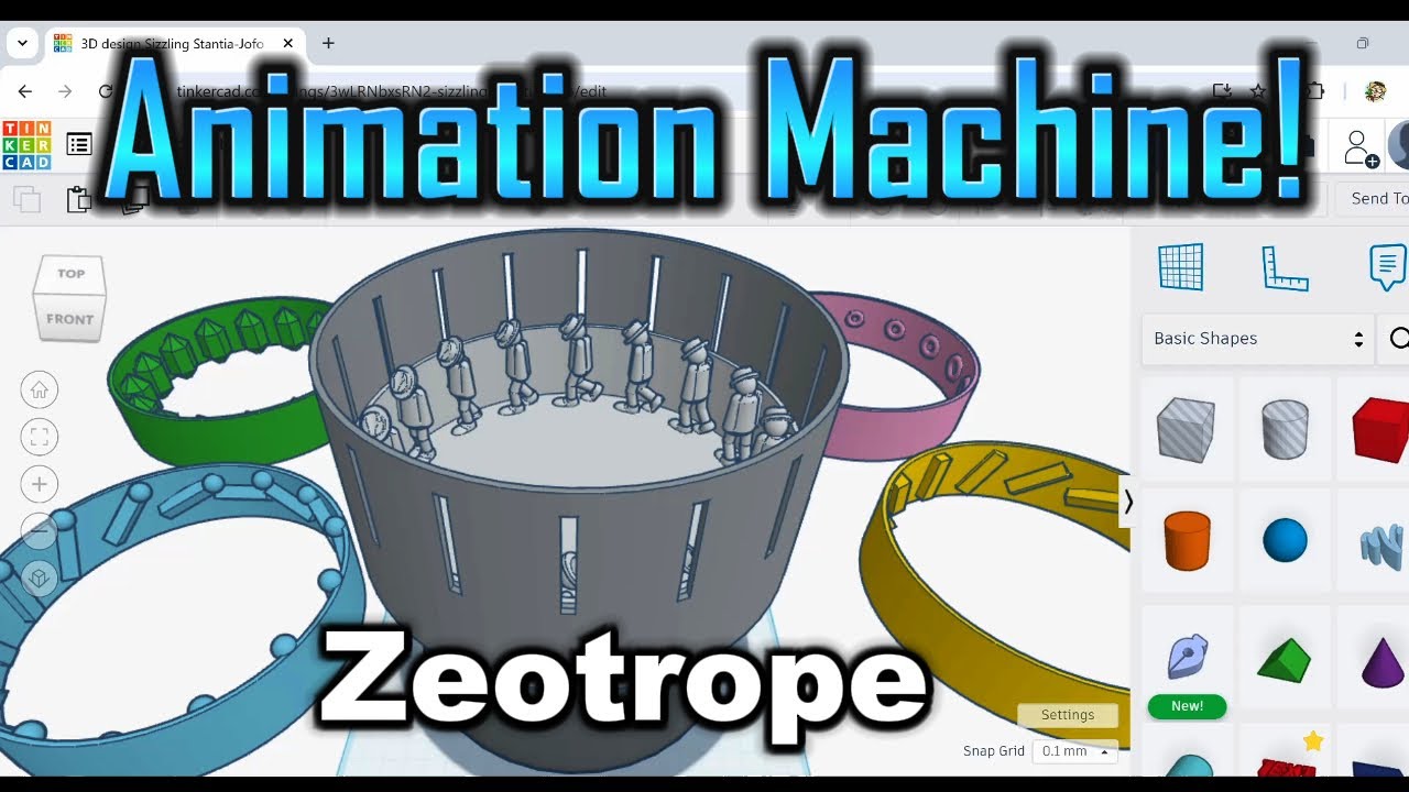 Incredible Zeotrope Animation Device! Tinkercad Design and Print Tutorial!