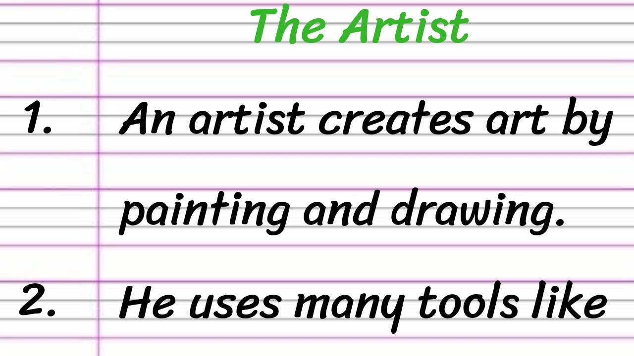 Artist Essay in English 10 Lines || Short Essay on Artist