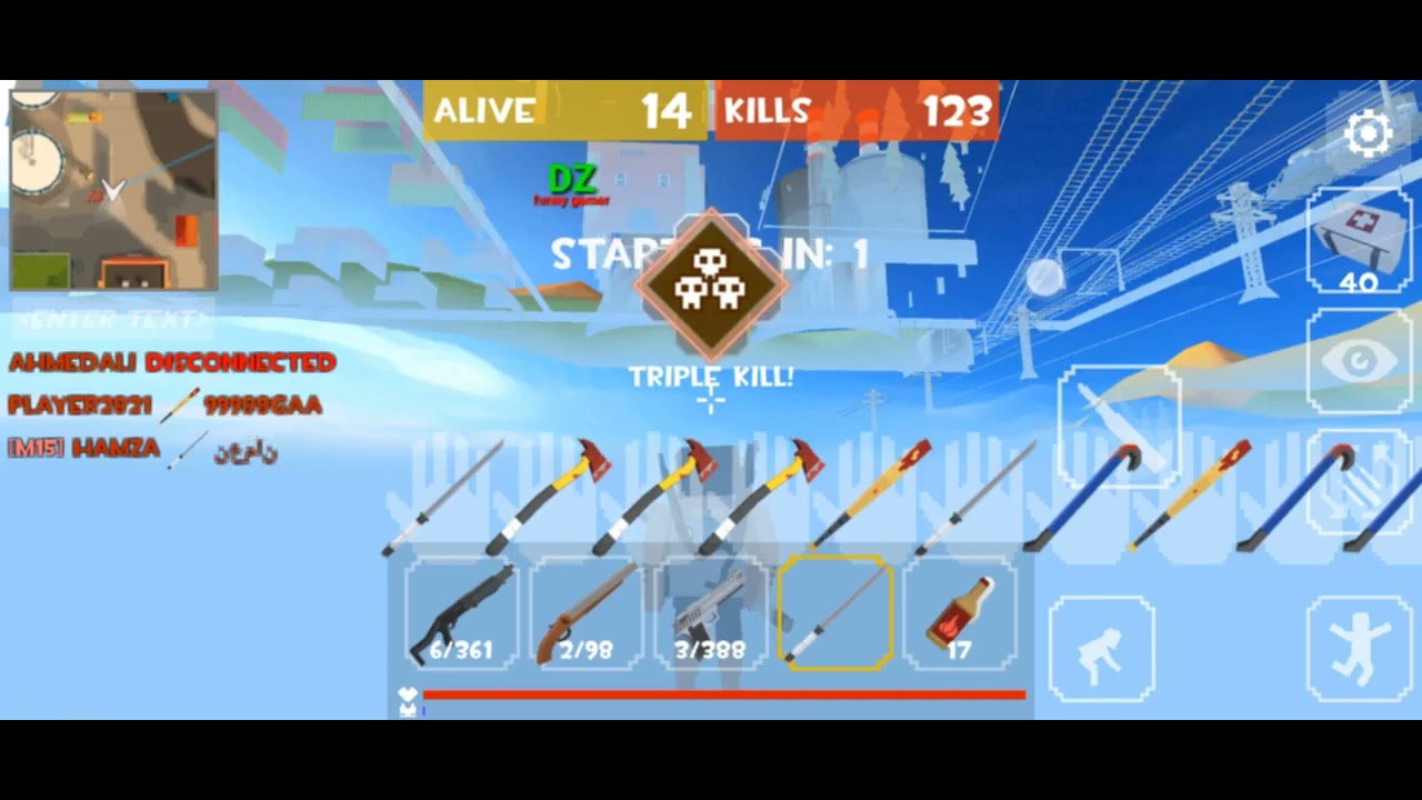 START GAME THE GAME GBR OR GRAND BATTLE ROYALE OF ALL KILL