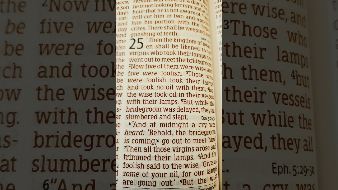 Mathew 25:1-10 The parable of the ten virgins